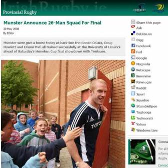 IrishRugby.ie Launches ‘Share This Page’