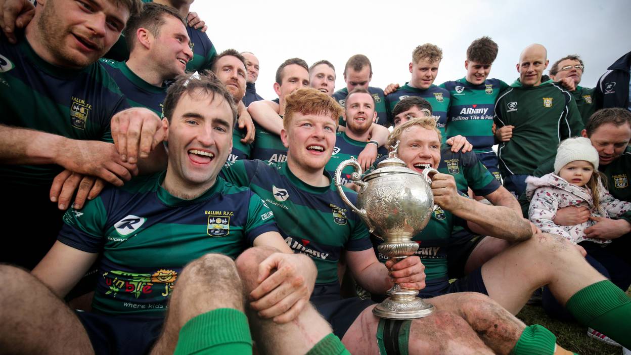 Ballina celebrate winning the Connacht junior cup Ballina celebrate winning the Connacht junior cup