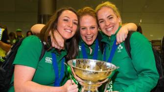 Ireland Women’s RBS 6 Nations Winners Arrive Home At Dublin Airport, Sunday, March 22, 2015