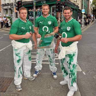 ‘Painting Elverys Green’, Elverys Sports, Dawson Street, Dublin, Tuesday, July 12, 2011