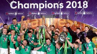 Ireland 2018 NatWest 6 Nations Trophy Presentation And Celebrations, Twickenham, Saturday, March 17, 2018
