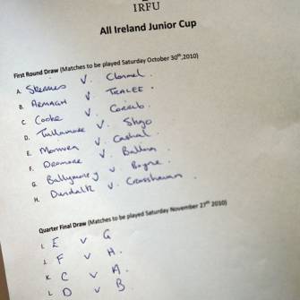 Irish Rugby TV: All-Ireland Junior Cup Draw