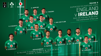 Ireland team to play England
