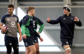 Johnny Sexton with Jordan Larmour 19/2/2020 Johnny Sexton with Jordan Larmour 19/2/2020