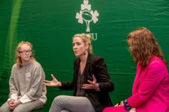 #LiveWIRe Women In Rugby Conference – “Leadership Journeys Of Women In Rugby” Herbert Park Hotel, Ballsbridge, Dublin 4 8/3/2020 Meadhbh Lewis (IRFU Youth Council Chair). Joy Neville (Elite IRFU Rugby Referee), Fiona Steed (Broadcaster, Columnist, Rugby Coach, Munster And IRFU Women’s Subcommittees) Mandatory Credit