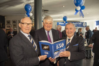 Ronnie Dawson, Denis O'Brien and Michael McLoughlin at the launch of of Wanderers FC: Celebrating 150 Years