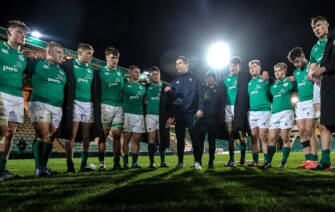 Under-20 Six Nations Championship Round 3 Franklin Gardens Northampton 21/2/2020 England U20 vs Ireland U20 Ireland Head coach Noel McNamara talks to the team after the game Mandatory Credit ©INPHO/Billy Stickland