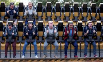 2015 Rugby World Cup, Ireland Rugby Down Day, Alton Towers, Staffordshire, England 24/9/2015.Ireland's Jared Payne, Luke Fitzgerald, Jonathan Sexton, Rob Kearney, Paul O'Connell, Simon Zebo and Tommy Bowe at Alton Towers today.Mandatory Credit ©INPHO/Dan Sheridan