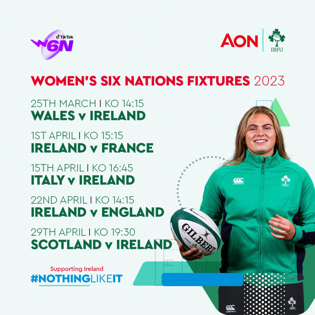Irish Rugby 2023 TikTok Women’s Six Nations Fixtures Announced