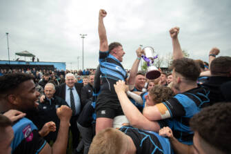 Jack O'Donnell leads the celebrations after the game 30/4/2022
