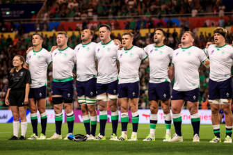 The Ireland team stand for Ireland's call 16/9/2023