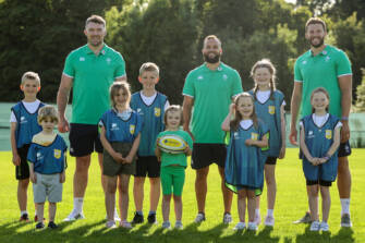 Aviva Mini Festival Launch With Peter O’Mahony, Stuart McCloskey and Jamison Gibson-Park 25/6/2023 Mandatory Credit ©INPHO/Ben Brady
