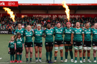 The Ireland team during the national anthem 12/4/2025