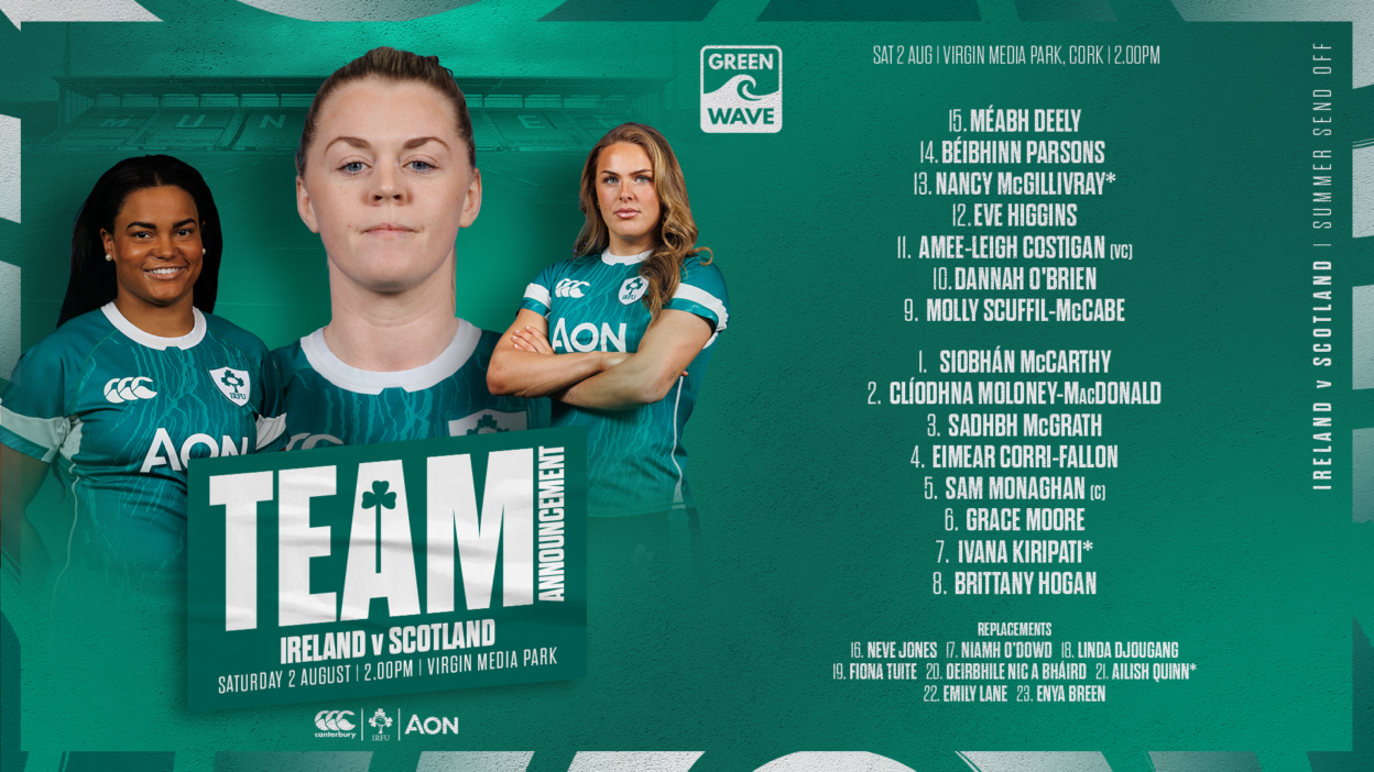 Ireland team to play Scotland