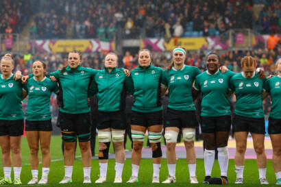 A view of the Irish team during the anthem 14/9/2025