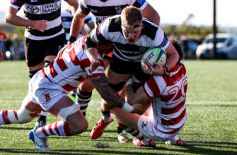 Ronan O’Sullivan is tackled by Rob Buckley and Luke Kerr 27/9/2025