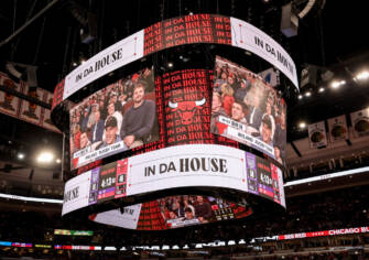A view of the jumbotron with the Ireland rugby team shown 29/10/2025