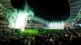 A view of the Aviva Stadium as the players take to the field 15/11/2025