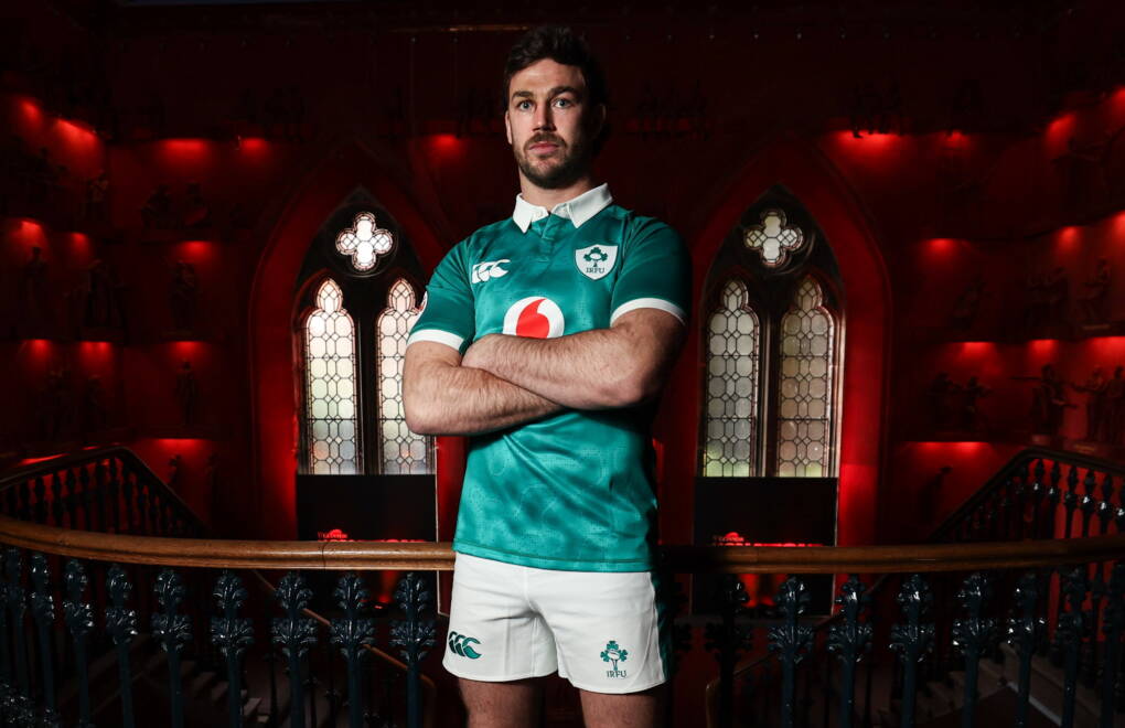26 January 2026; Ireland captain Caelan Doris poses for a portrait during the launch of the Guinness Six Nations Rugby Championship at The Hub in Edinburgh, Scotland. Photo by Ross MacDonald/Sportsfile