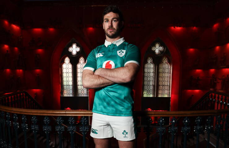 26 January 2026; Ireland captain Caelan Doris poses for a portrait during the launch of the Guinness Six Nations Rugby Championship at The Hub in Edinburgh, Scotland. Photo by Ross MacDonald/Sportsfile