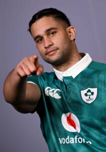25 January 2026; Cormac Izuchukwu during an Ireland squad portrait session at the IRFU High Performance Centre in Dublin. Photo by Ramsey Cardy/Sportsfile