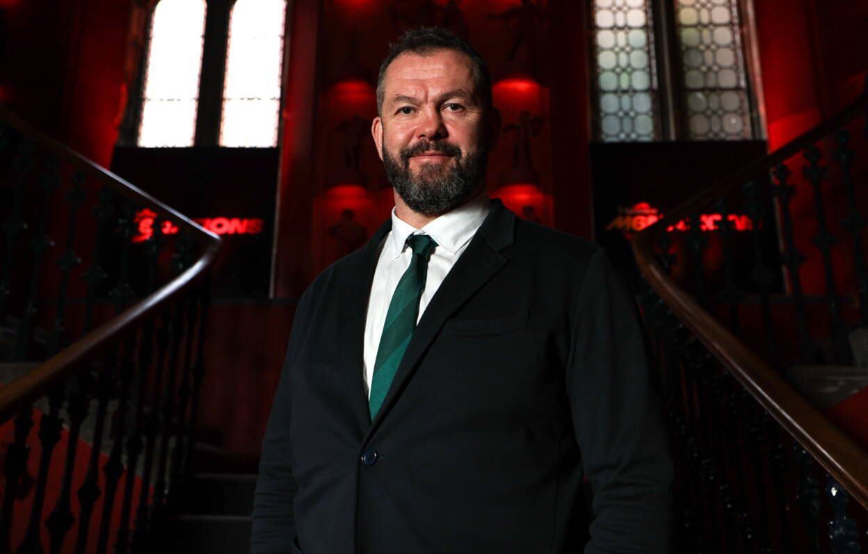 26 January 2026; Ireland head coach Andy Farrell poses for a portrait during the launch of the Guinness Six Nations Rugby Championship at The Hub in Edinburgh, Scotland. Photo by Ross MacDonald/Sportsfile
