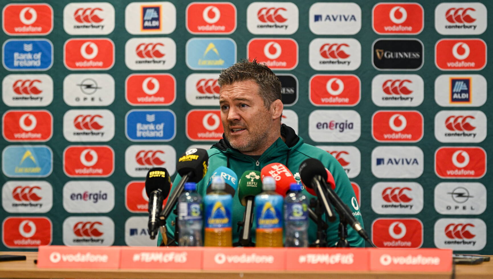 10 February 2026; National scrum coach John Fogarty during an Ireland Rugby media conference at the IRFU High Performance Centre in Dublin. Photo by Brendan Moran/Sportsfile
