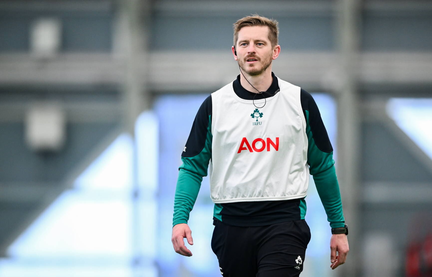 Ireland Women's backs and kicking coach Gareth Steenson at training