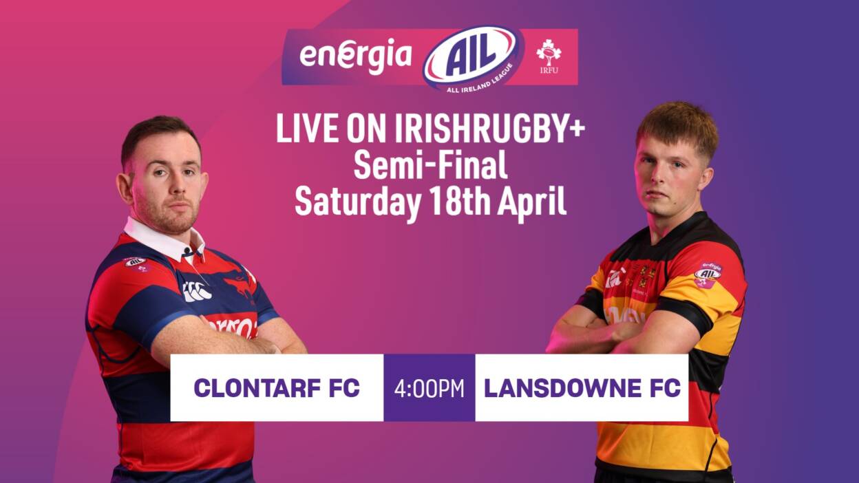 A link to the irishrugby+ stream of Clontarf v Lansdowne