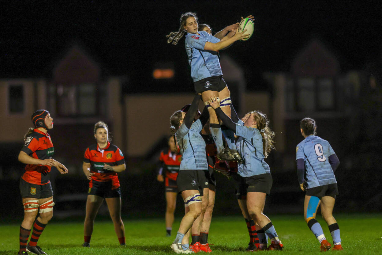 Lineout action from Galwegians' November win over Ennis