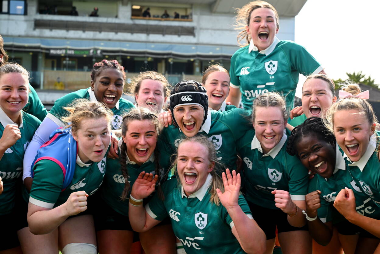 The Ireland Under-21 players celebrate their first round win over Italy in Galway