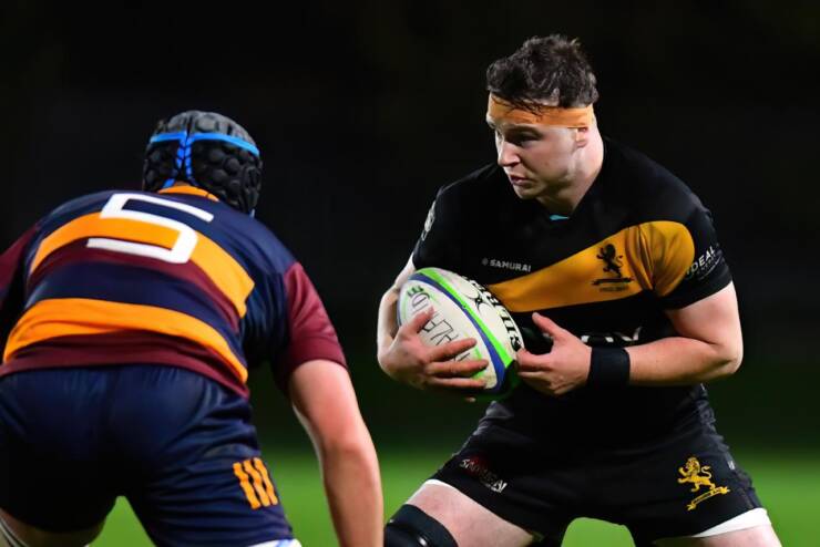 Malahide captain Marc Kelly in action against Skerries