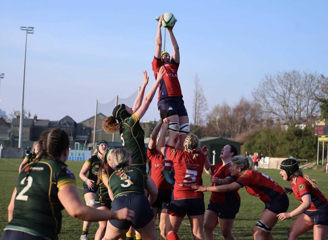 Clodagh O'Halloran wins a lineout for UL Bohemian