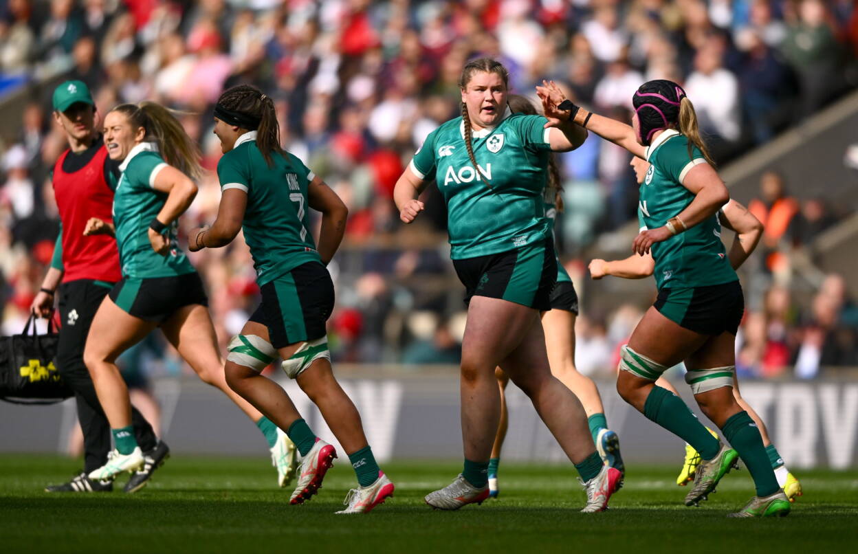 Ireland debutant Eilís Cahill during the Six Nations opener against England