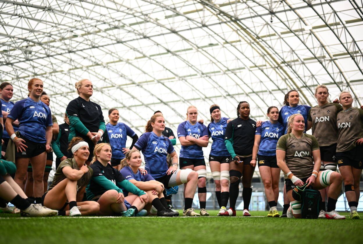 The Ireland players at the IRFU High Performance Centre