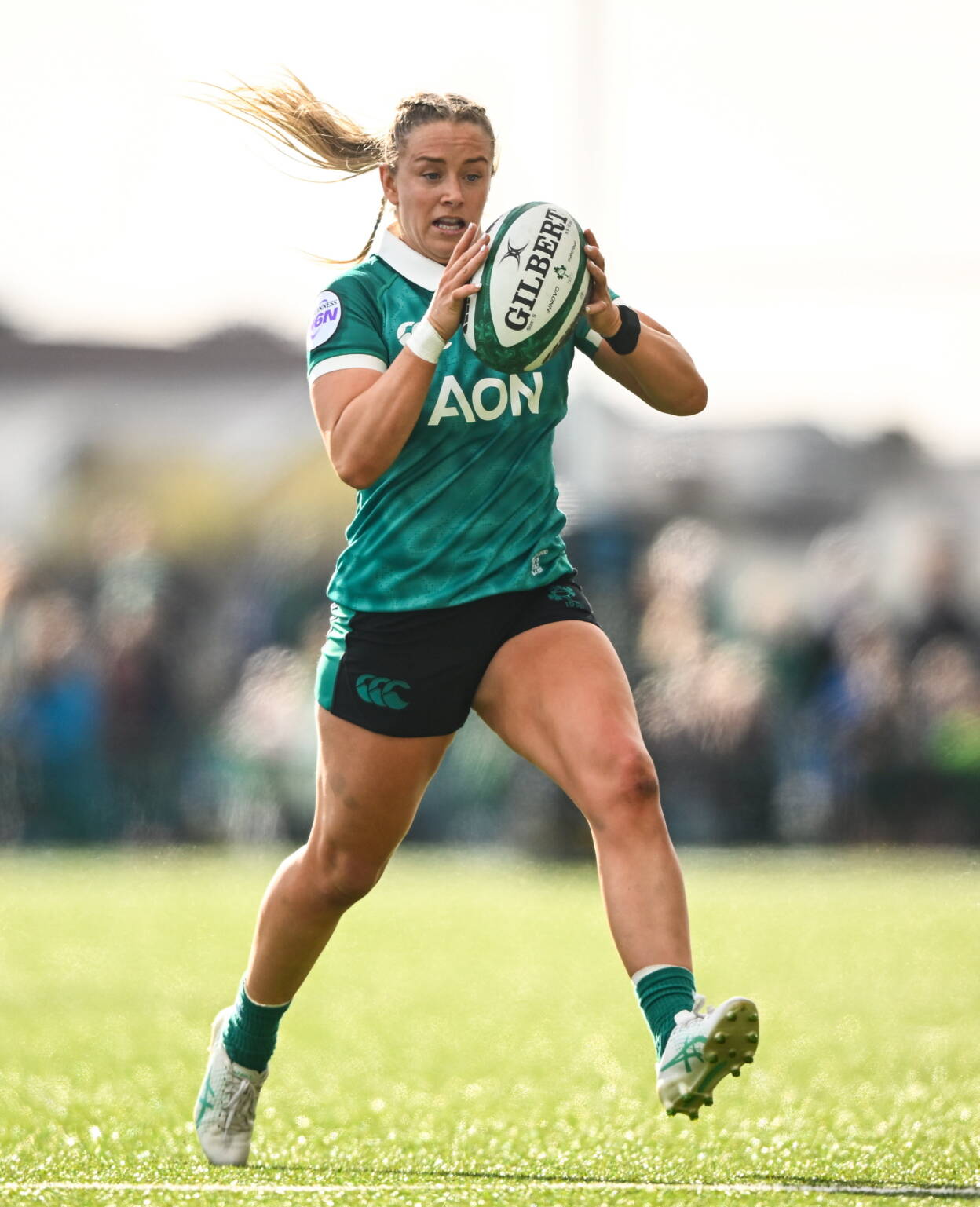 Full-back Stacey Flood on the attack for Ireland against Italy