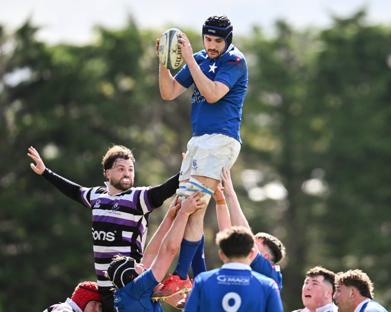 Influential forward Greg Jones wins a lineout for St. Mary's