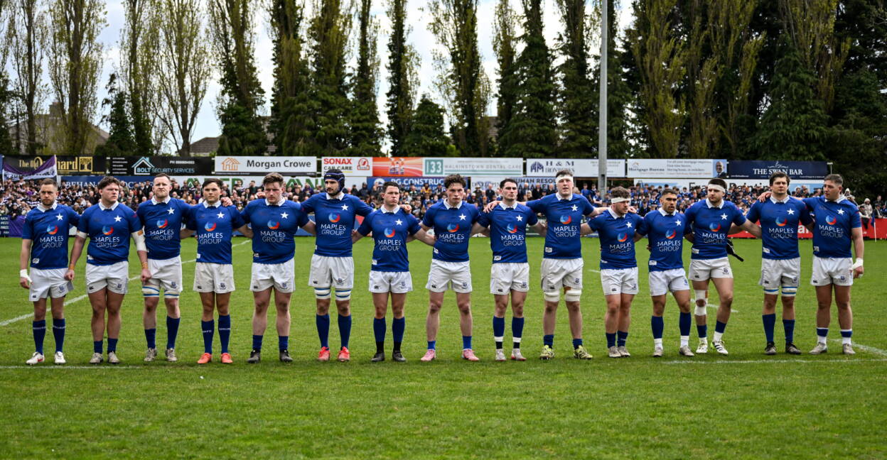 The St. Mary's College team line up before kick-off