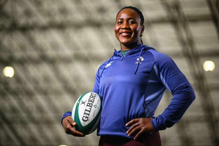 Ireland prop Linda Djougang at the IRFU High Performance Centre