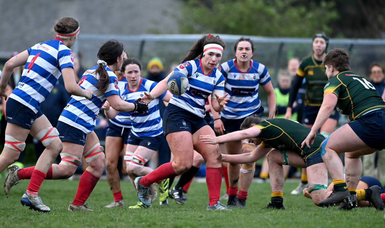 Experienced prop Aoife Moore in semi-final action for Blackrock