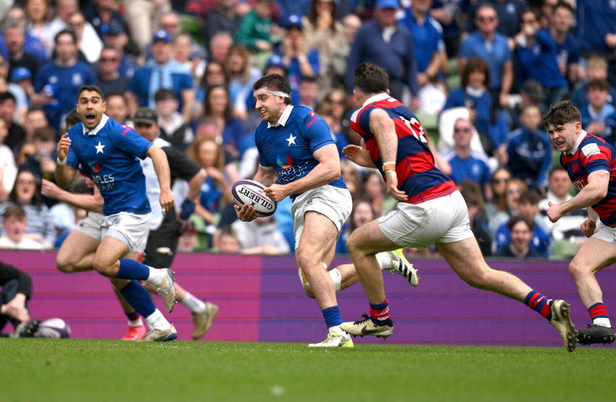 Winger Aaron O'Sullivan makes a break for St. Mary's College