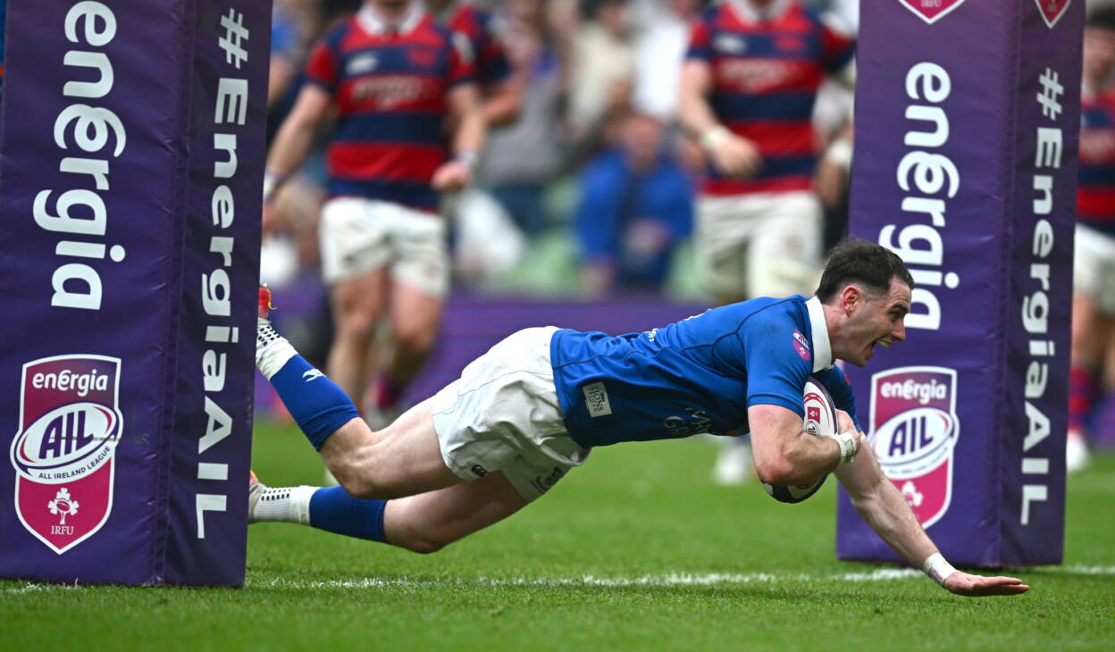 Ruairi Shields scores for St. Mary's against final opponents Clontarf