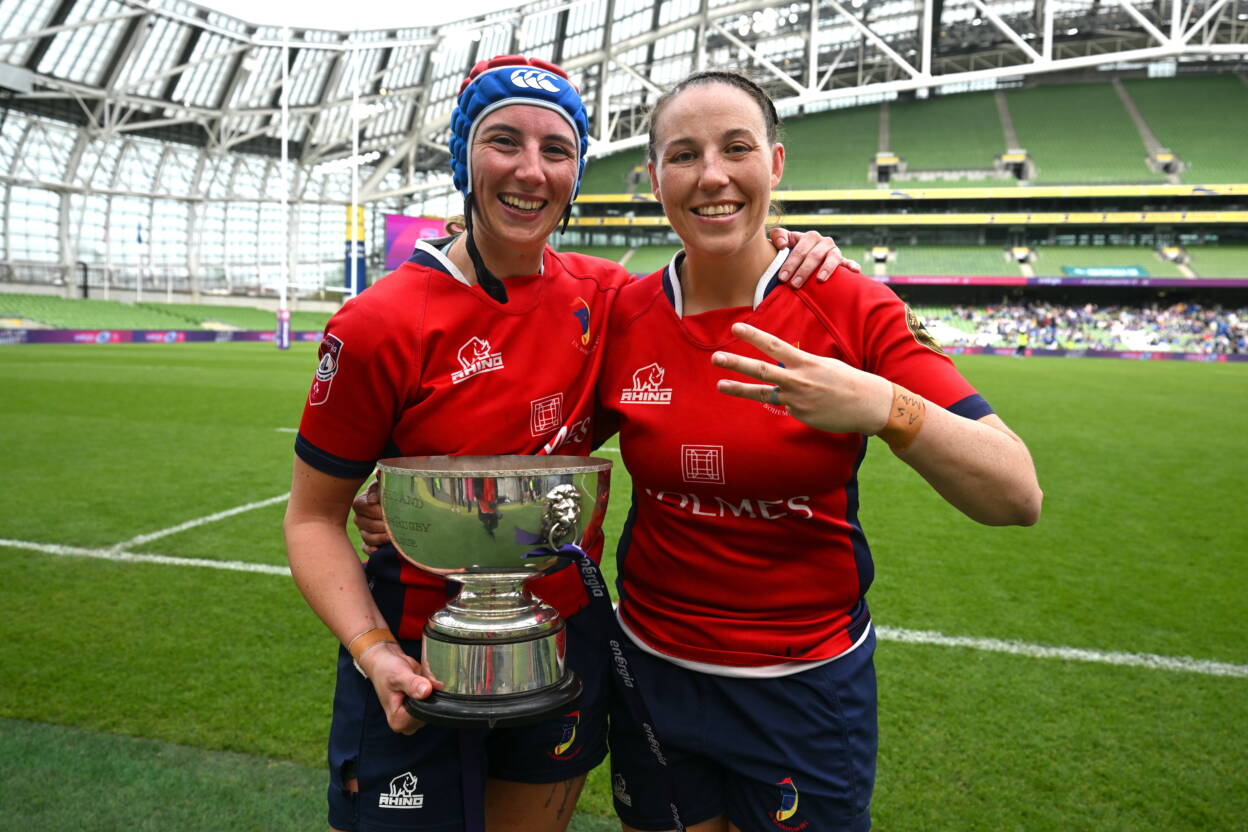 Chloe Pearse celebrates with her wife Clodagh O'Halloran
