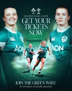 A ticket link for Ireland v Wales at Ulster's Affidea Stadium