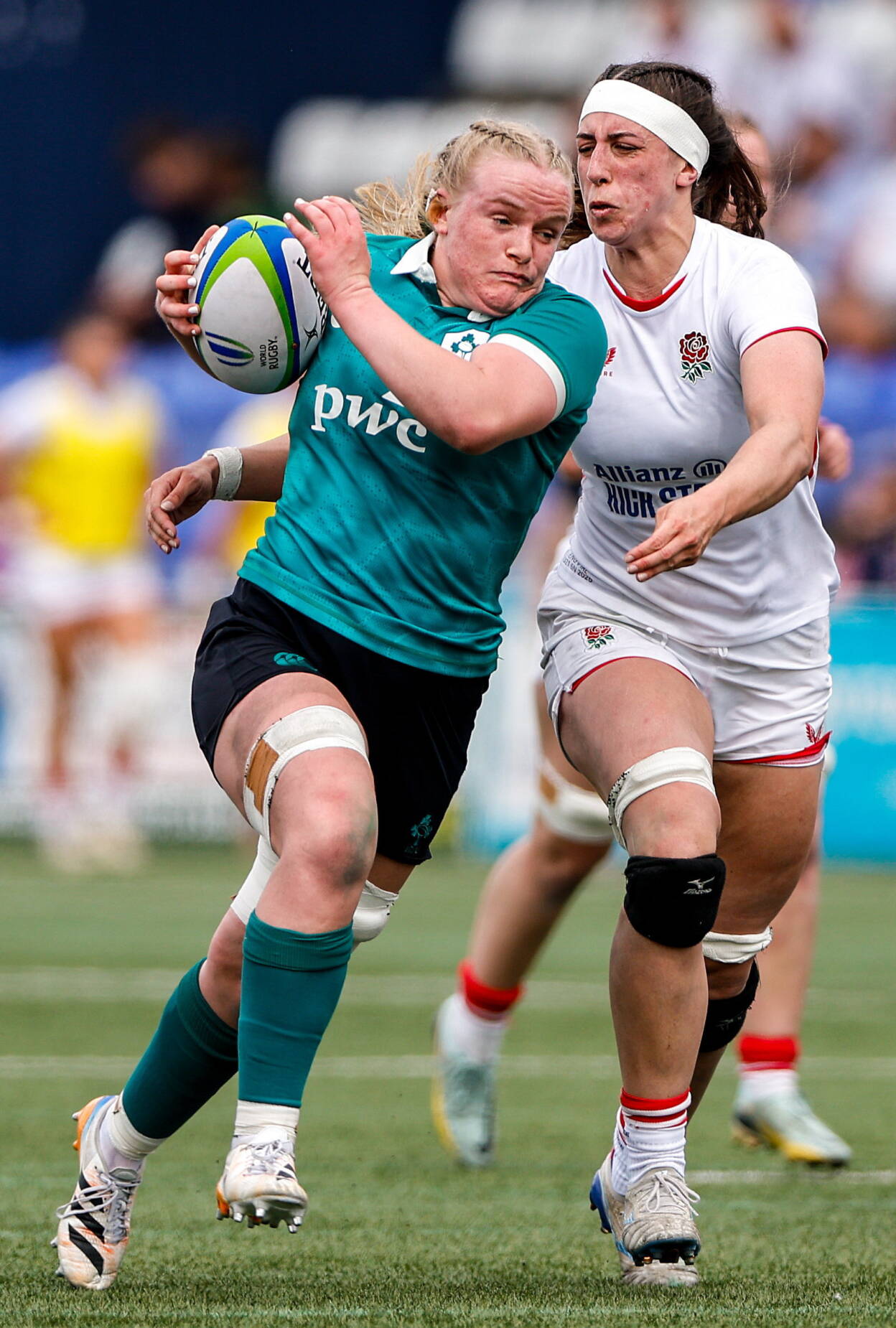Flanker Ailish Quinn drives forward for the Ireland U-21s