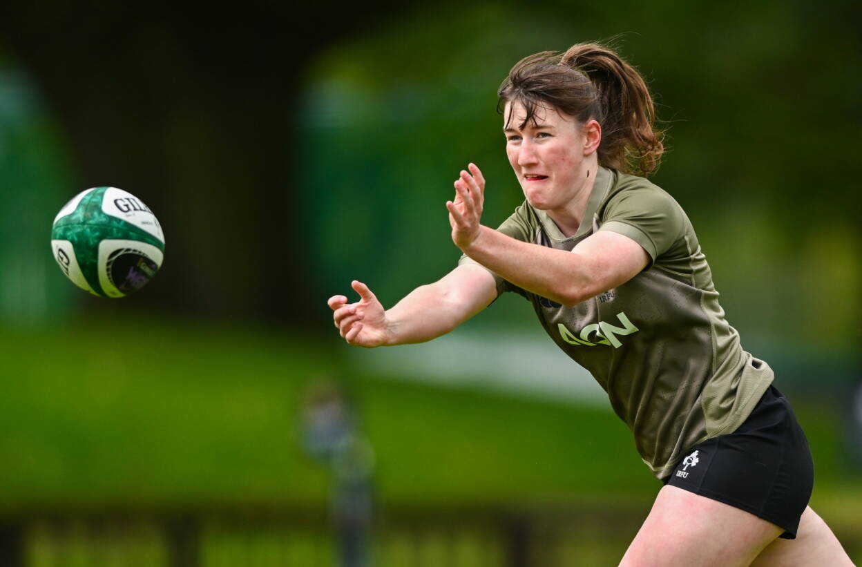 Niamh Gallagher training with the Ireland squad in Belfast