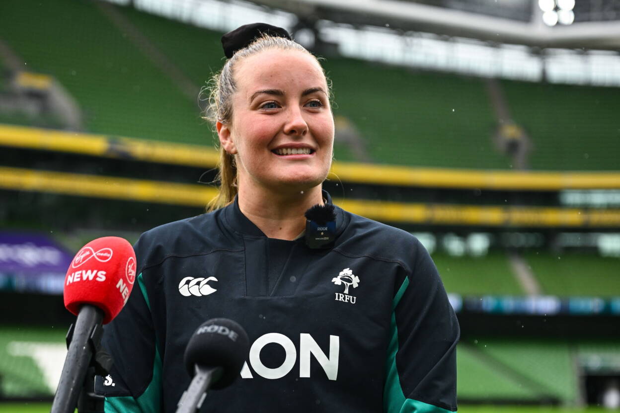 Fiona Tuite spoke to the media at pitchside