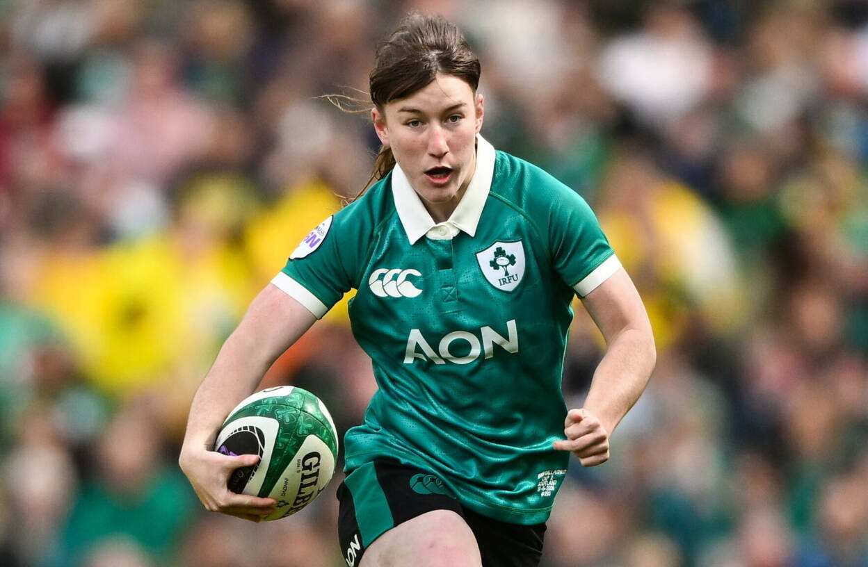 Niamh Gallagher came off the bench in the second half against Scotland