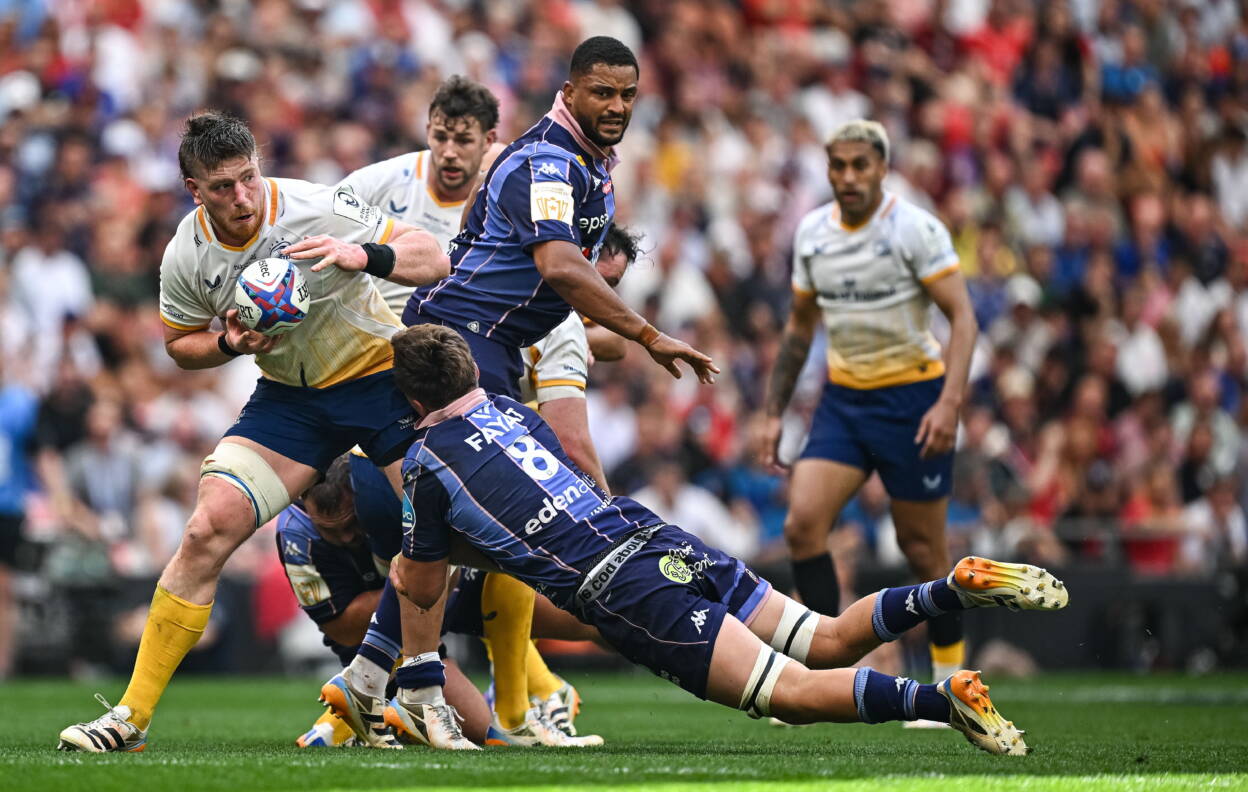 Leinster's Joe McCarthy in action against Bordeaux-Bègles